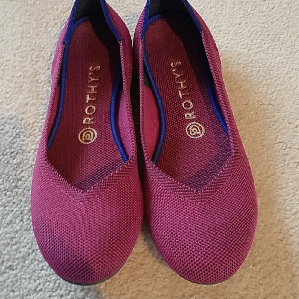 Rothy's round toe size 8, pink, EUC